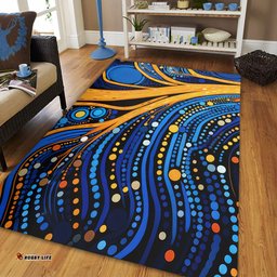 Australia Dreaming Aboriginal Area Rug - Aboriginal Indigenous Culture Dot Painting Art Inspired Area Rug