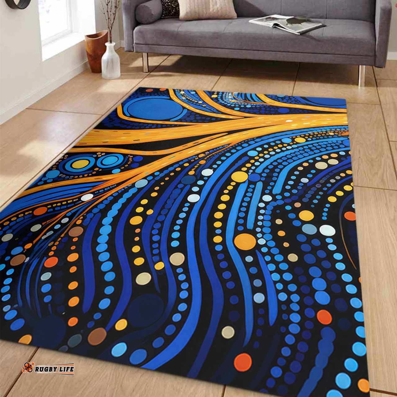 Australia Dreaming Aboriginal Area Rug - Aboriginal Indigenous Culture Dot Painting Art Inspired Area Rug