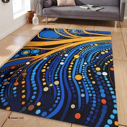 Australia Dreaming Aboriginal Area Rug - Aboriginal Indigenous Culture Dot Painting Art Inspired Area Rug