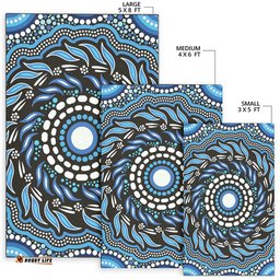 Australia Aboriginal Inspired Area Rug - Aboriginal Dot Art Vector Background Connection Concept