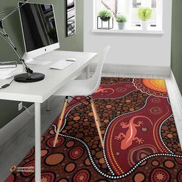 Australia Aboriginal Inspired Area Rug - Lizard Aboriginal Inspired Dot Painting Style