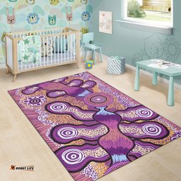 Australia Aboriginal Inspired Area Rug - Indigenous Art Aboriginal Inspired Dot Painting Style