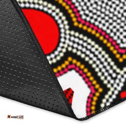 Australia Area Rug - Australia Aboriginal Inspired Dots With Turtle and NAIDOC Flags