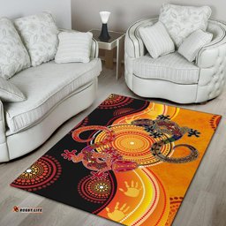 Australia Aboriginal Inspired Area Rug - Couple Aboriginal Inspired Lizards