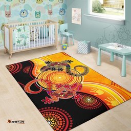 Australia Aboriginal Inspired Area Rug - Couple Aboriginal Inspired Lizards