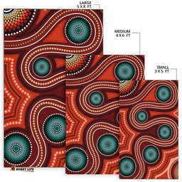 Australia Aboriginal Inspired Area Rug - Indigenous Aboriginal Inspired Dot Painting Art 2