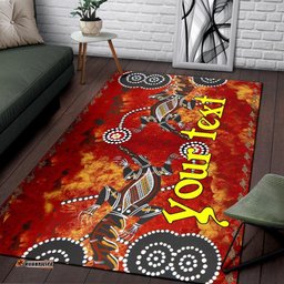 Australia Rug - Aboriginal Inspired Crocodile And Kangaroo