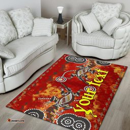 Australia Rug - Aboriginal Inspired Crocodile And Kangaroo
