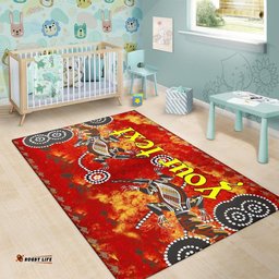 Australia Rug - Aboriginal Inspired Crocodile And Kangaroo