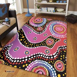 Australia Aboriginal Area Rug - Aboriginal Background Featuring Dot Design Area Rug