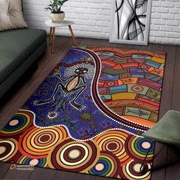 Australia Aboriginal Inspired Area Rug - Shaman People and Animals