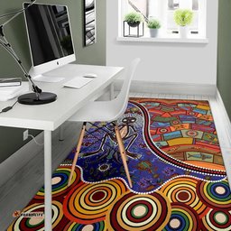 Australia Aboriginal Inspired Area Rug - Shaman People and Animals