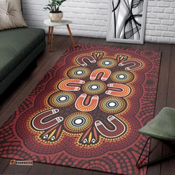 Australia Aboriginal Inspired Area Rug - Australian Aboriginal Dot Design Vector Painting