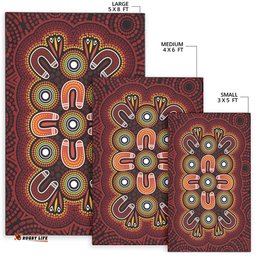 Australia Aboriginal Inspired Area Rug - Australian Aboriginal Dot Design Vector Painting