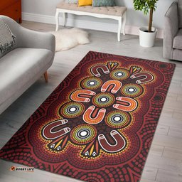 Australia Aboriginal Inspired Area Rug - Australian Aboriginal Dot Design Vector Painting