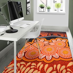 Australia Aboriginal Inspired Area Rug - Australian art background nature concept