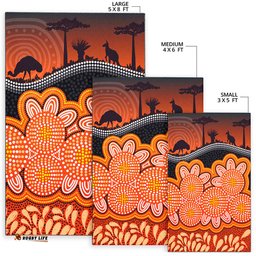 Australia Aboriginal Inspired Area Rug - Australian art background nature concept