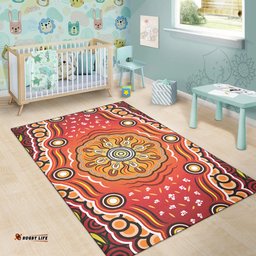 Australia Aboriginal Inspired Area Rug - Dot Design Vector Aboriginal Artwork