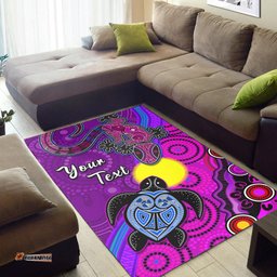 Custom Personalised Australia Lizard and Turtle Area Rug Aboriginal Art Beautiful Life