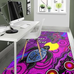 Custom Personalised Australia Lizard and Turtle Area Rug Aboriginal Art Beautiful Life