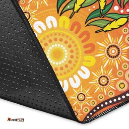 Australia Aboriginal Inspired Area Rug - Leaf Aboriginal Art Background
