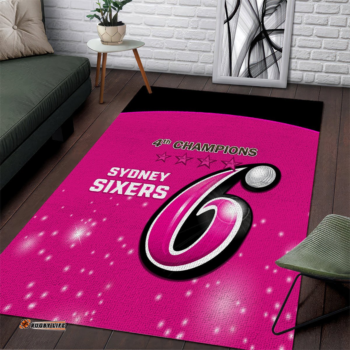 BBL Sydney Sixers Area Rug 4th Champions 2024 New History