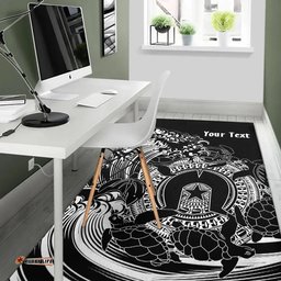 [Custom] Australia Aboriginal Inspired Area Rug - Torres Strait Islands in Wave (Black)