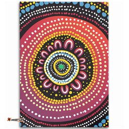 Australia Aboriginal Area Rug - Aboriginal Showcasing Dot Art Design Area Rug
