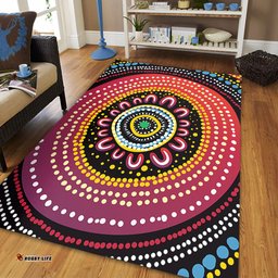 Australia Aboriginal Area Rug - Aboriginal Showcasing Dot Art Design Area Rug