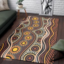 Australia Aboriginal Inspired Area Rug - Land Aboriginal Art Painting