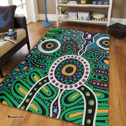 Australia Aboriginal Area Rug - A Dot Painting In The Style Of Indigenous Australian Art Area Rug