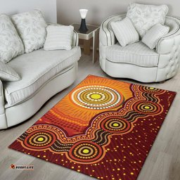 Australia Aboriginal Inspired Area Rug - Sunrise Aboriginal Inspired Art