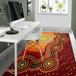 Australia Aboriginal Inspired Area Rug - Sunrise Aboriginal Inspired Art