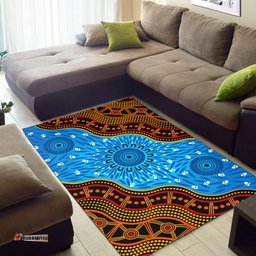 Australia Aboriginal Inspired Area Rug - River concept Aboriginal Inspired style