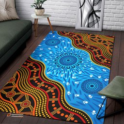 Australia Aboriginal Inspired Area Rug - River concept Aboriginal Inspired style