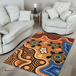 Australia Aboriginal Inspired Area Rug - Indigenous Art Patterns Ver04