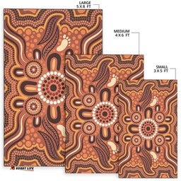 Australia Aboriginal Inspired Area Rug - Aboriginal Leaf Style Of Background