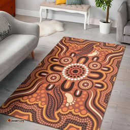 Australia Aboriginal Inspired Area Rug - Aboriginal Leaf Style Of Background