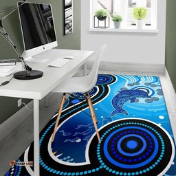 Aboriginal Area Rug Dolphin And Aboriginal Dot Patterns