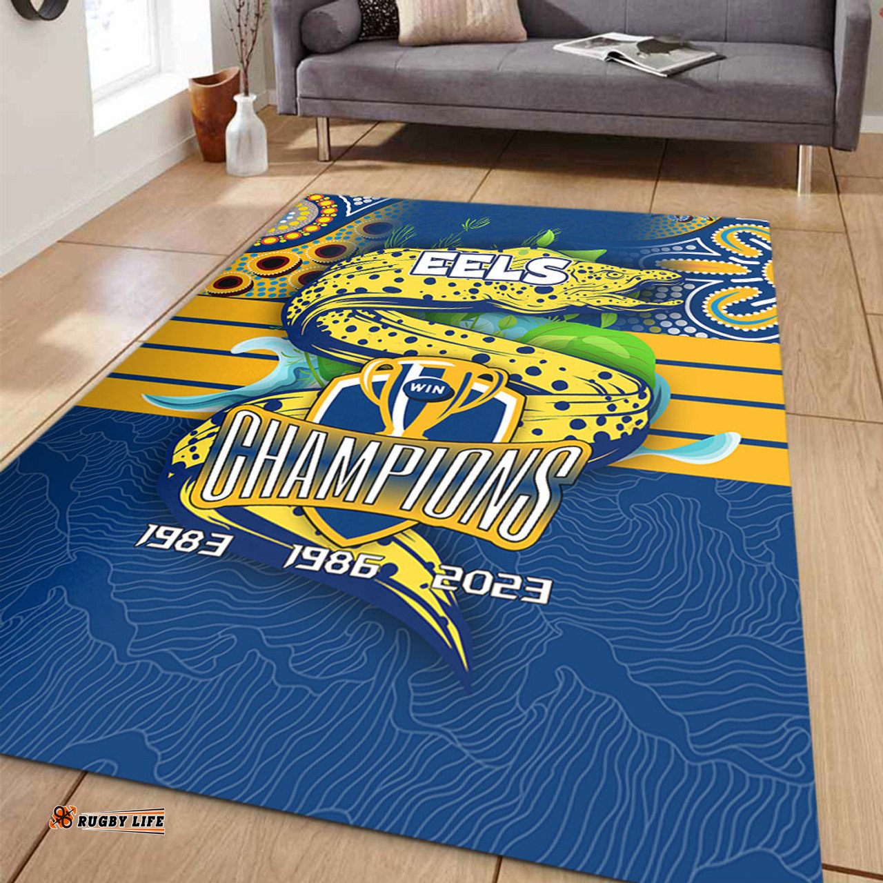 Parramatta Eels Area Rug Talent Win Games But Teamwork And Intelligence Win Championships With Aboriginal Style