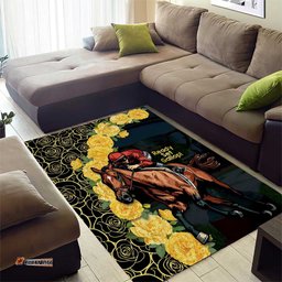 Melbourne Horse Racing Area Rug Yellow Roses Ready Set Gallop!