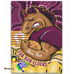 Brisbane Broncos Naidoc Week Custom Area Rug - Brisbane Broncos For Our Elders Aboriginal Inspired Area Rug
