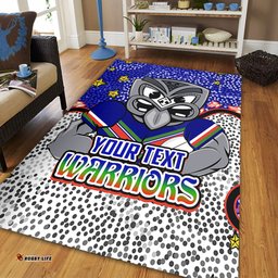 New Zealand Warriors Custom Area Rug - Team With Dot And Star Patterns For Tough Fan Area Rug