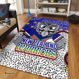 New Zealand Warriors Custom Area Rug - Team With Dot And Star Patterns For Tough Fan Area Rug