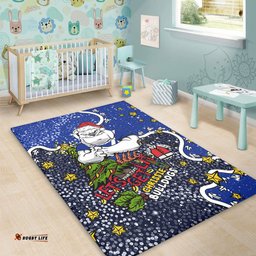 Canterbury-Bankstown Bulldogs Christmas Custom Area Rug - Let's Get Lit Chrisse Pressie Area Rug