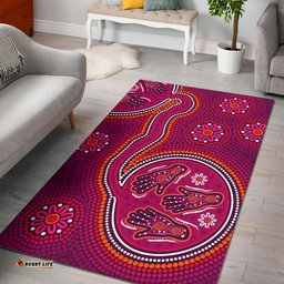 Australia Aboriginal Inspired Area Rug - Dot Aboriginal Inspired art with hands