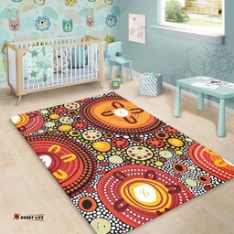 Australia Aboriginal Area Rug - Colorful Dot Art Inspired By Aboriginal Culture Area Rug