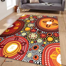 Australia Aboriginal Area Rug - Colorful Dot Art Inspired By Aboriginal Culture Area Rug