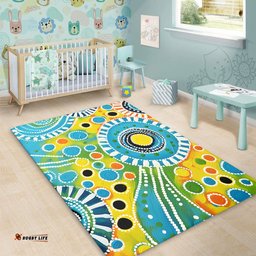 Australia Aboriginal Area Rug - Beautiful Abstract Pastel Area Rug
