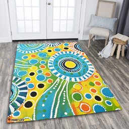 Australia Aboriginal Area Rug - Beautiful Abstract Pastel Area Rug